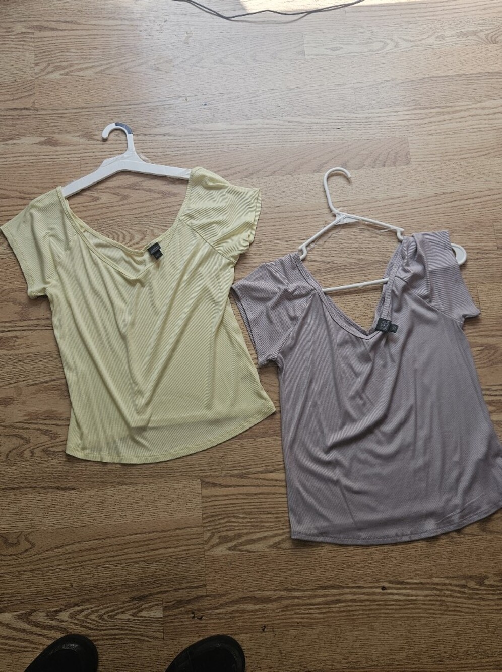 wild fable Short Sleeve Ribbed Top - Yellow & Mauve